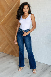 Mavis High Rise Side Seam Detail Flare Jeans Bottoms