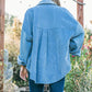 And The Why Button Down Corduroy Contrast Texture Long Sleeve Shacket Shackets