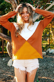 BiBi Color Block Geometric Sweater | Sweaters Daverri Fashions