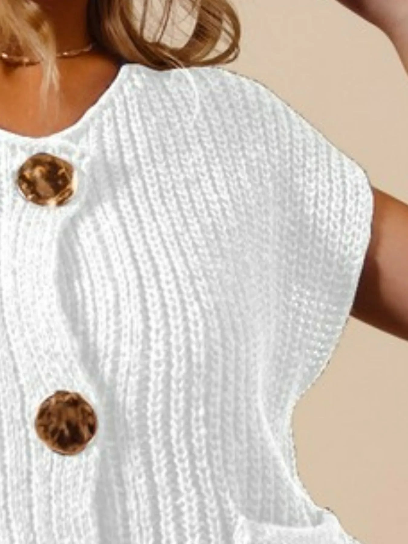 SO ME Big Metal Button Front Sweater Vest Sweater Vests