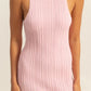 HYFVE Pink Round Neck Bodycon Ribbed Knit Dress Tank Dresses
