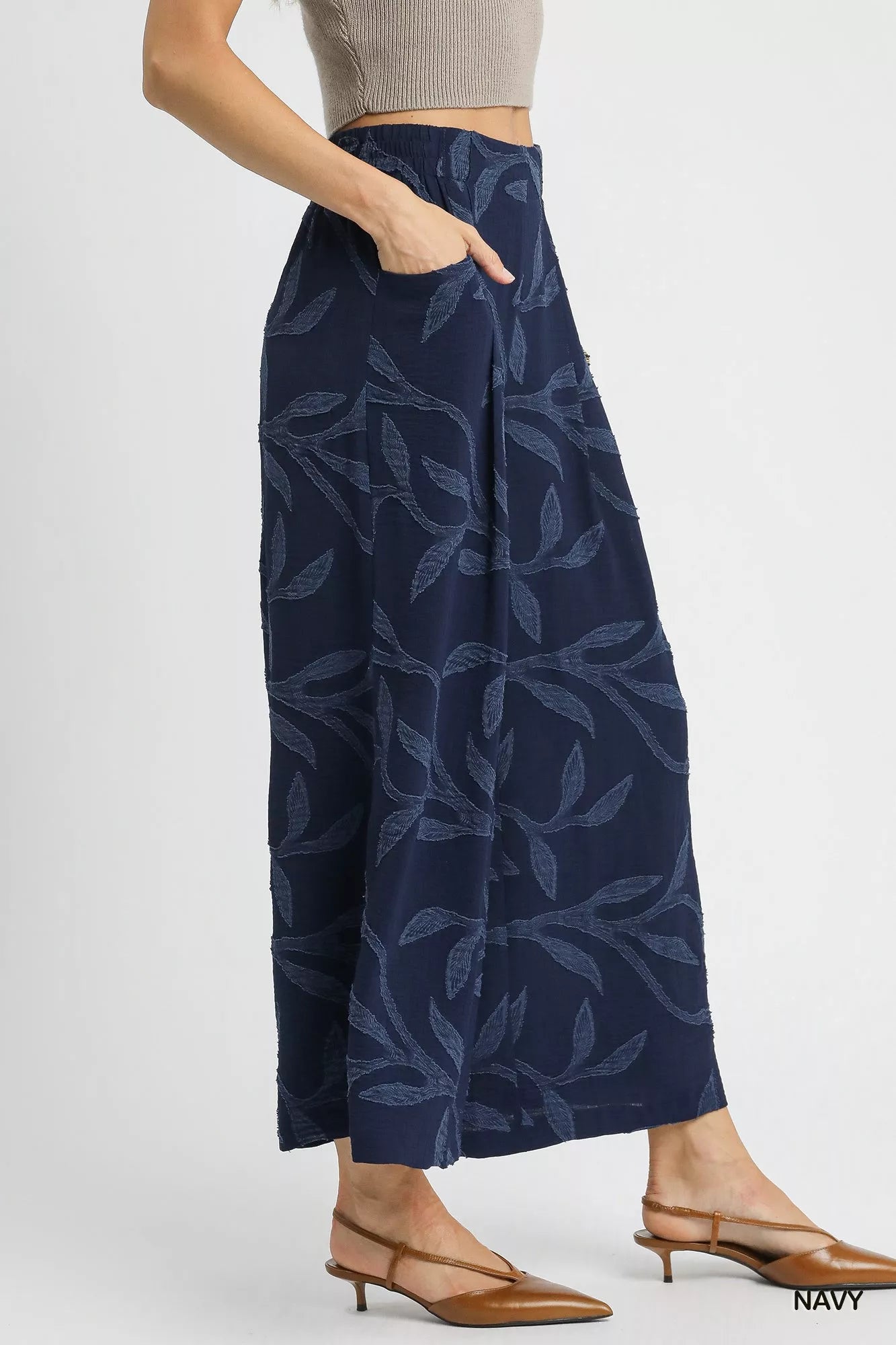 Umgee Jacquard Wide-Leg Pants | Pants Daverri Fashions