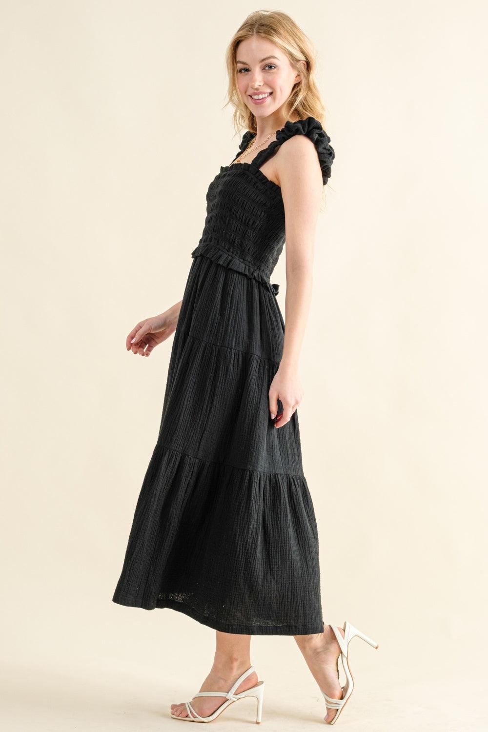 And The Why Smocked Ruffled Tiered Dress | Daverri Fashions