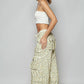POL Floral Cargo Wide Leg Pants with Lace Drawstring Pants