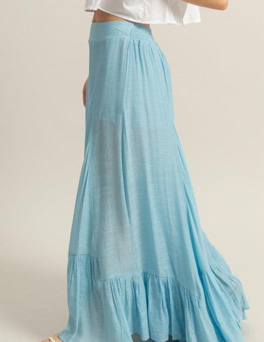 HYFVE High-Waist Ruffle Flared Wide Leg Pants | Daverri Fashions