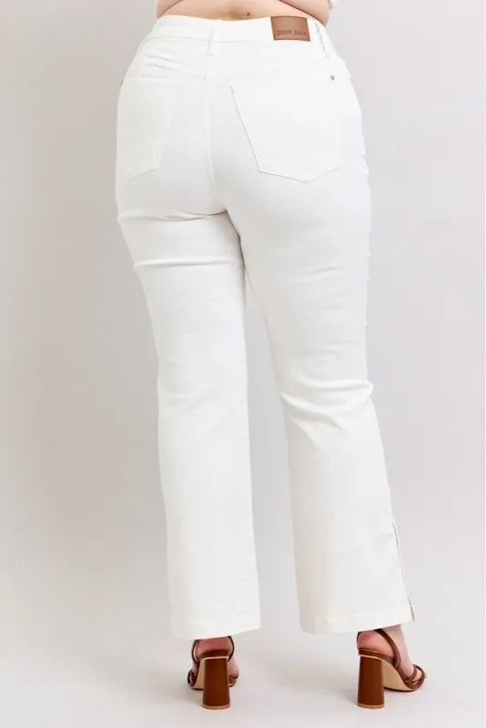 Judy Blue Full Size High Waist Side Slit Slim Bootcut Jeans Plus Size