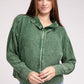 Zenana Acid Washed Hoodie Jacket Coats & Jackets
