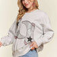 ADORA Rhinestone Accent Casual Sweatshirt - DAVERRI FASHIONS