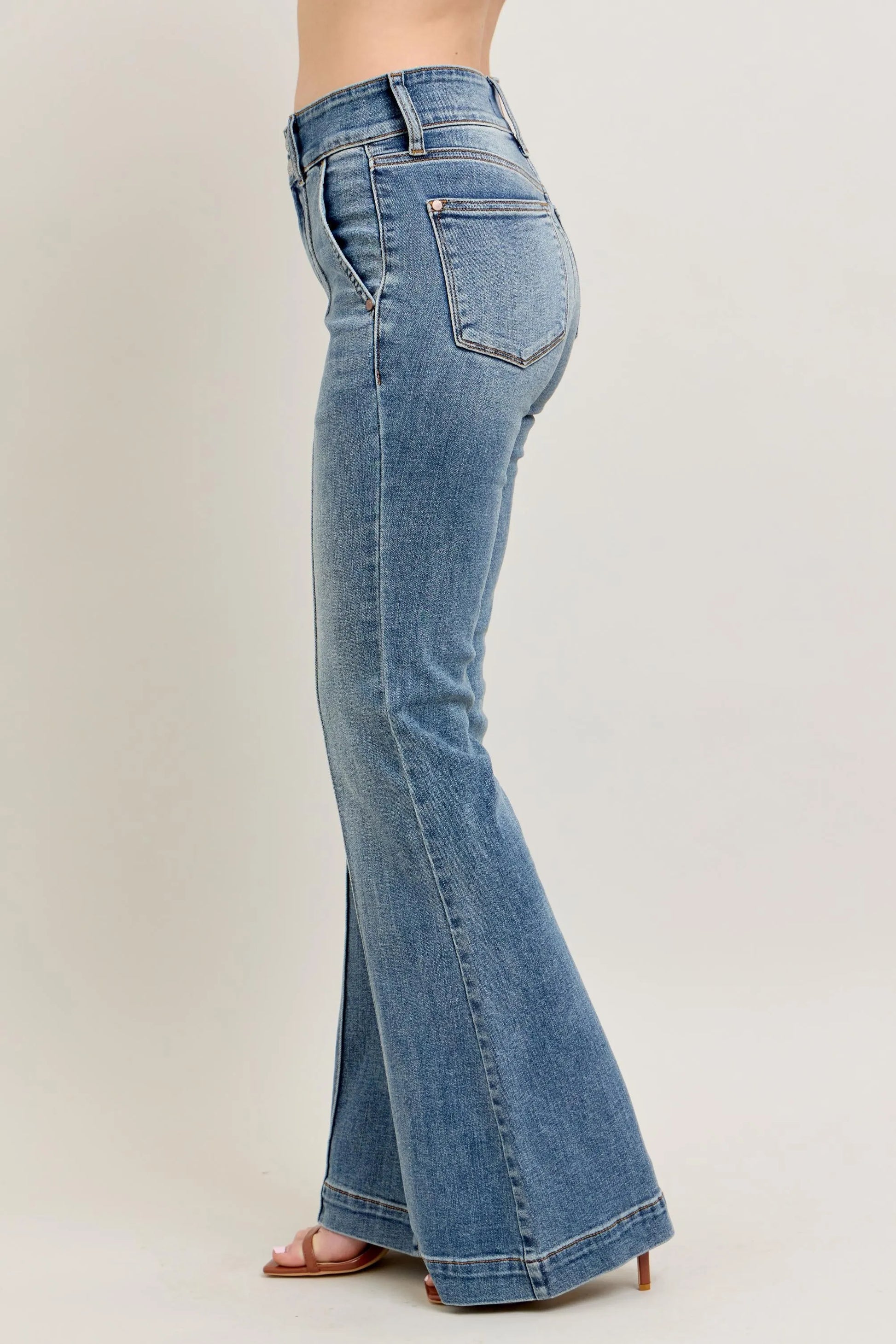 Judy Blue Full Size High-Waist Flare Denim Jeans with Front Seam Detail Plus Size Jeans
