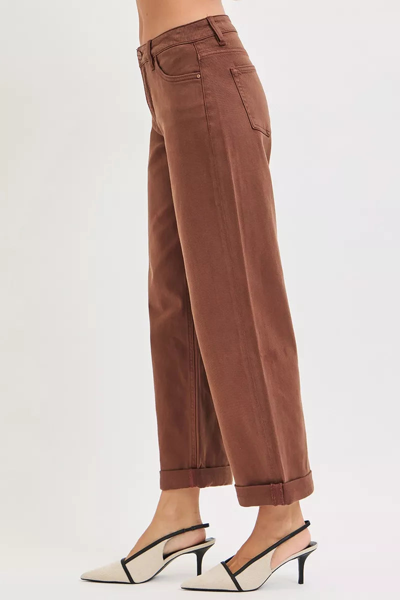 RISEN Full Size Tummy Control Mid Rise Ankle Barrel Baggy Jeans Plus Size | Pants Daverri Fashions
