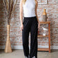Heimish Full Size Solid Damask Casual Pants Plus Size Pants
