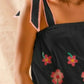 SO ME Flower Embroidered Tank Top and Shorts Set Short Sets