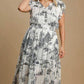 Umgee Full Size Two Tone Landscape Print Midi Dress Plus Size Mid Dresses