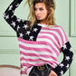 BiBi American Flag Low Gauge Knit Top - DAVERRI FASHIONS