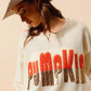 SO ME Contrast Sequin Pumpkin Slogan Sweater Top Sweaters