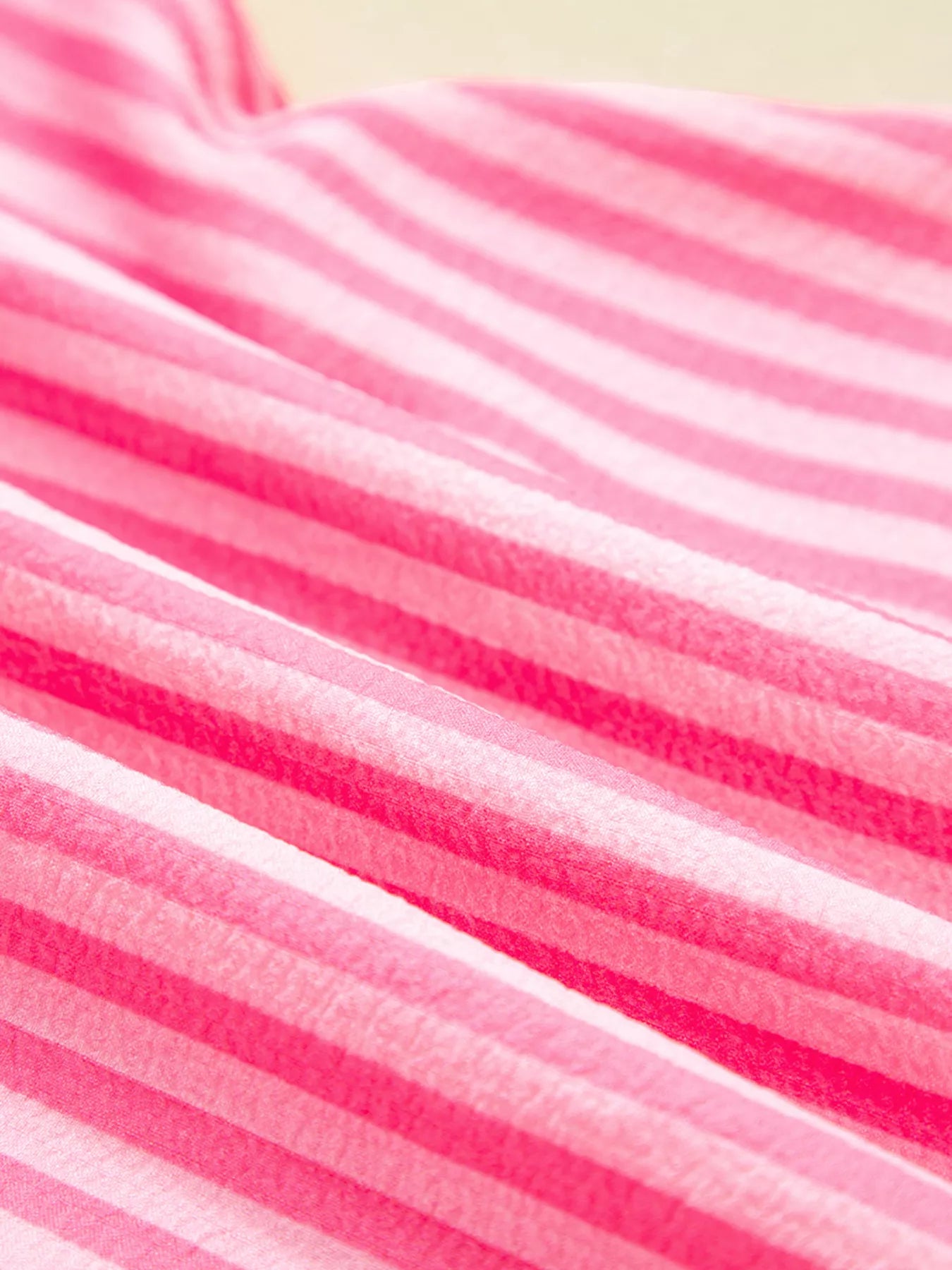Striped pink fabric detail from Flare Sleeve Mini Dress