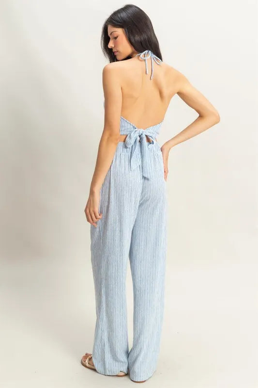 HYFVE Striped Halter Neck Top and Pants Set