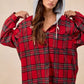 BiBi Brushed Plaid Hooded Jacket - DAVERRI FASHIONS