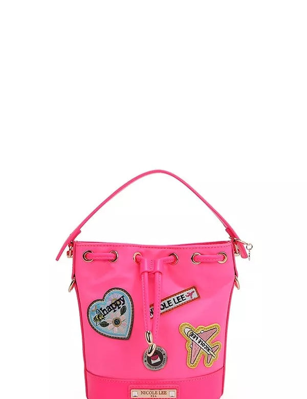 PINK One Size Color Patch Bucket Bag | Handbags Daverri Fashions