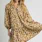 Umgee Leopard Print Tiered Mini Dress - DAVERRI FASHIONS