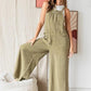 Mittoshop Textured Wide Leg Overalls Olive L
