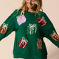 BiBi Sequin Christmas Gift Box Embroideries Pullover - DAVERRI FASHIONS