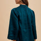 Annie Wear Satin Notched Three-Quarter Sleeve Blouse - DAVERRI FASHIONS
