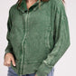 Zenana Acid Washed Hoodie Jacket Coats & Jackets