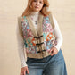 Plus Size Printed Sherpa Vest Coat - DAVERRI FASHIONS