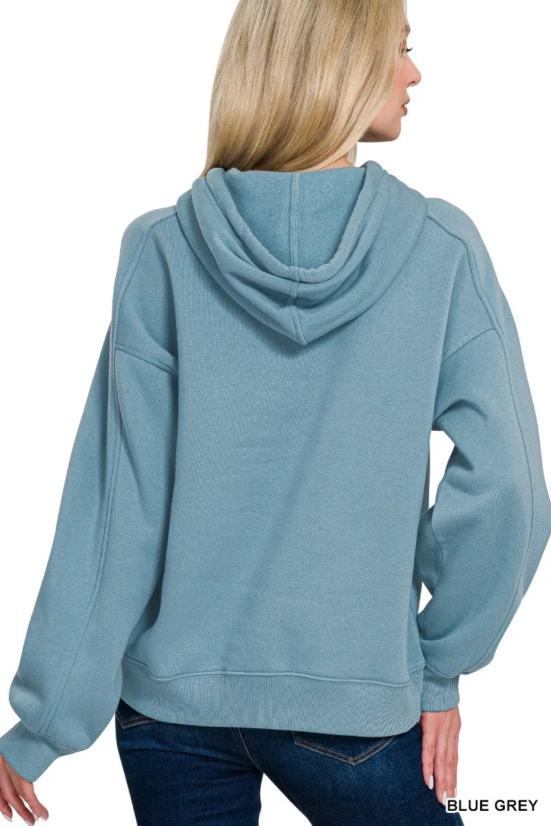 Zenana Drawstring Relaxed Fit Fleece Hoodie | Hoodies Daverri Fashions