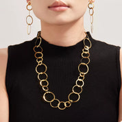 Gold One Size 18K Gold-Plated Chain Link Statement Necklace | Necklaces Daverri Fashions