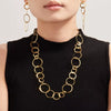 18K Gold-Plated Chain Link Statement Necklace - DAVERRI FASHIONS