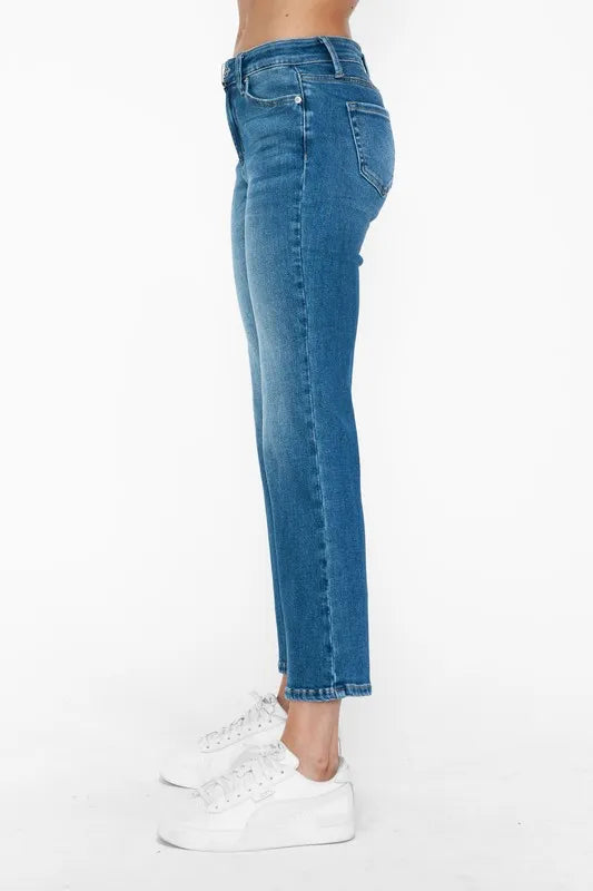 bytos Full Size Cat's Whiskers Mid Rise Ankle Jeans | Jeans Daverri Fashions