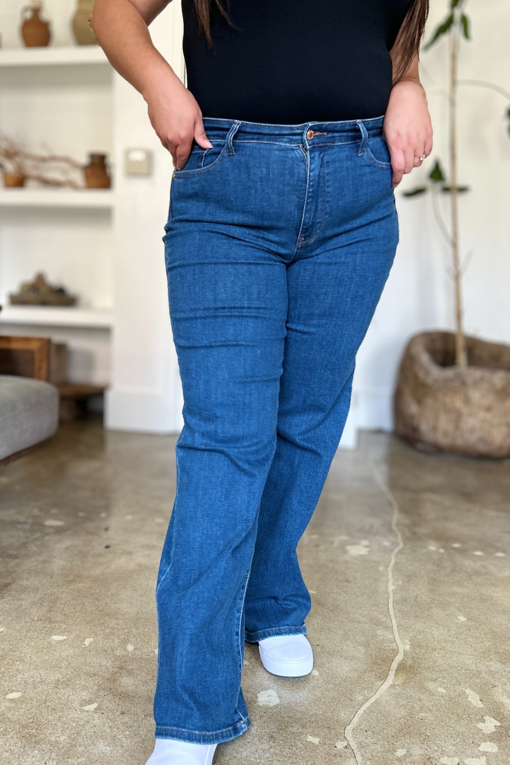 Judy Blue Full Size High Rise Straight Jeans | Daverri Fashions