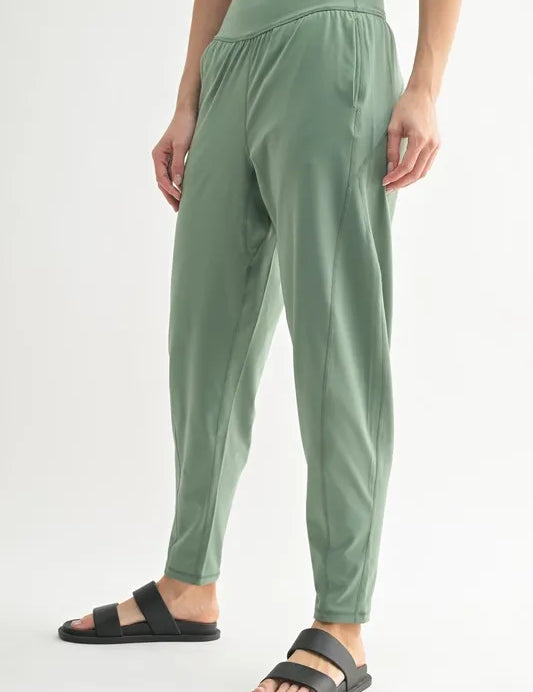 MONO B Flowbarrel High Waist Active Pants | Daverri Fashions