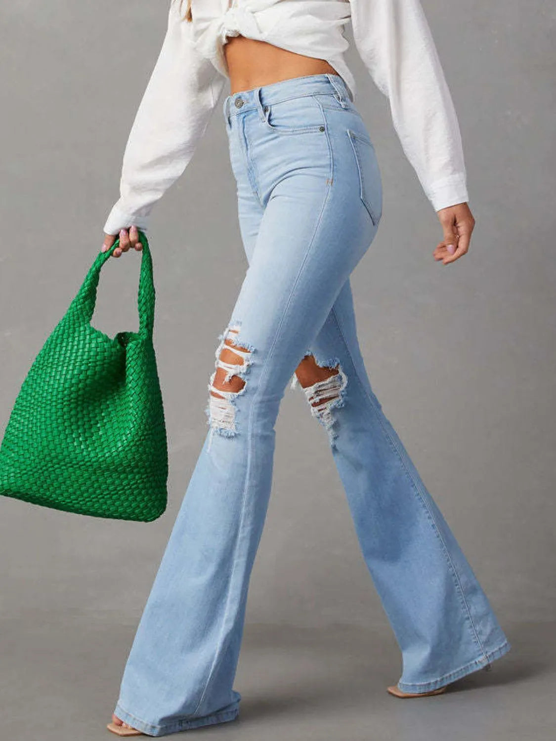 Distressed Jeans with Pockets | Jeans Daverri Fashions