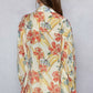 POL Floral Print Button Down Long Sleeve Shirt - DAVERRI FASHIONS
