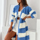 Color Block Open Front Cardigan - DAVERRI FASHIONS