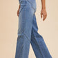 Annie Wear Decorative Seams Wide Leg Jeans - DAVERRI FASHIONS