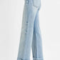 RISEN Full Size Tummy Control High Rise Ankle Wide Cuffed Jeans Plus Size