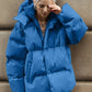 Pocketed Zip Up Hooded Puffer Jacket - DAVERRI FASHIONS