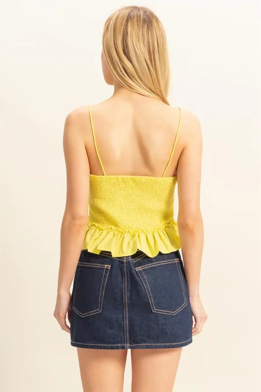 HYFVE Poplin Smocked Waist Summery Cami Top