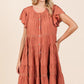 Mittoshop Lace Detail Ruffled Button Down Tiered Dress - DAVERRI FASHIONS