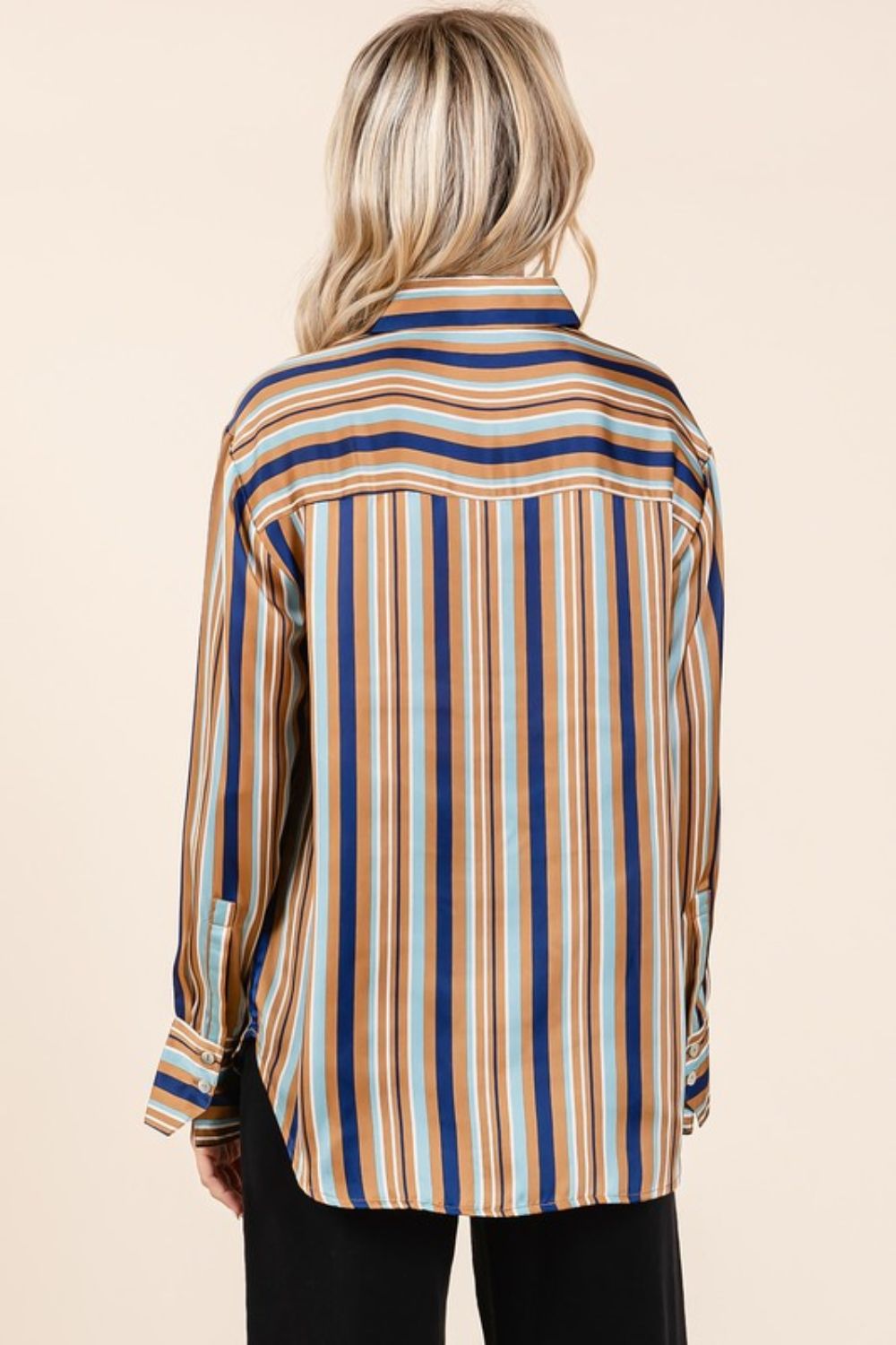 Mittoshop Striped Button Down Satin Shirt