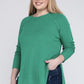 Plus Melange Baby Waffle Long Sleeve Top Plus Tops