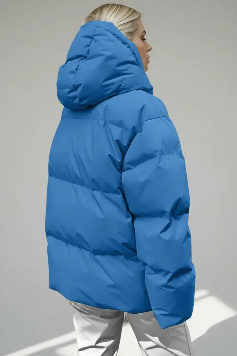 Pocketed Zip Up Hooded Puffer Jacket - DAVERRI FASHIONS