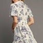 Umgee Full Size Landscape Print Collared Mini Dress Plus Size