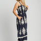 Umgee Smocked Printed Wide Leg Jumpsuit Plus Size Jumpsuits