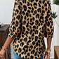 Leopard Print 3/4 Sleeve Blouse - DAVERRI FASHIONS