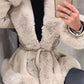Faux Fur Trimmed Belted Coat - DAVERRI FASHIONS